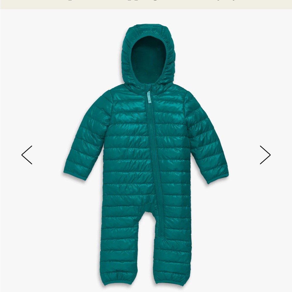 Primary.com Baby puffer suit, in color spruce in 6-12 months